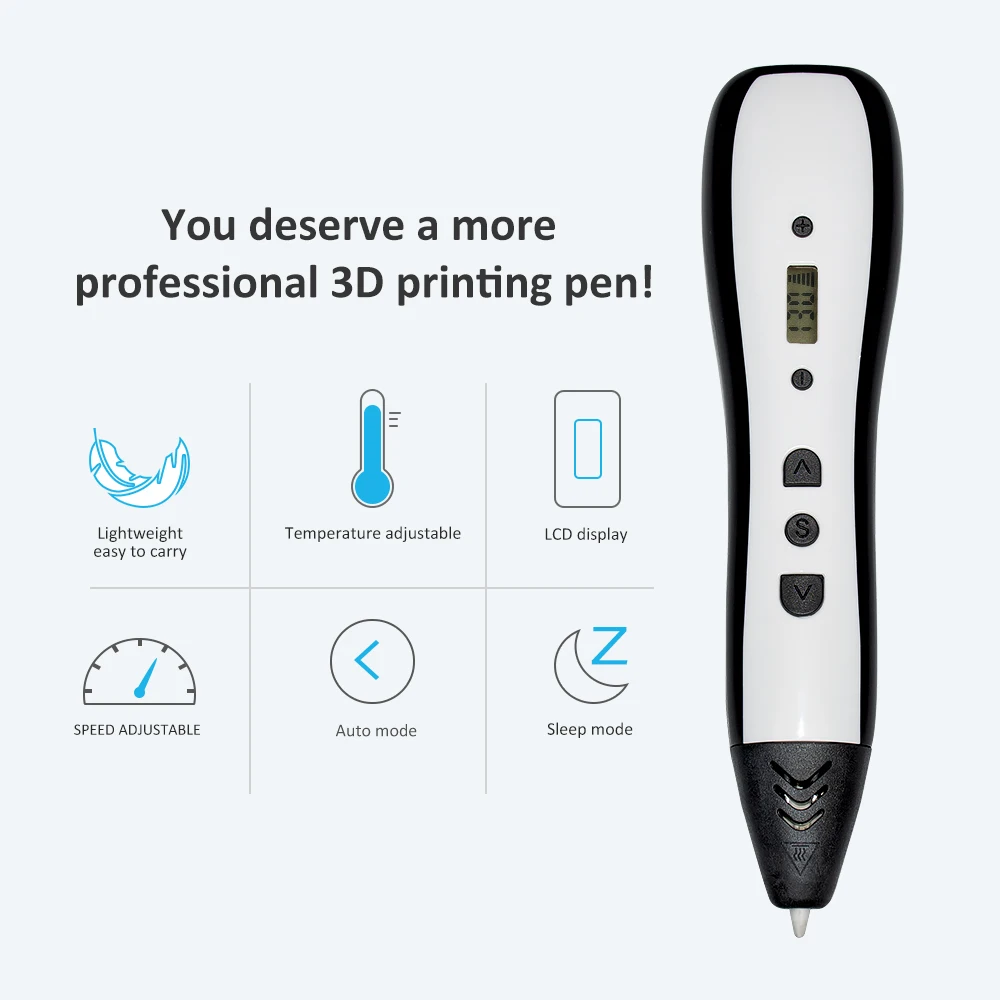 Jer 3D-Stift Mit Lcd-Display – Kabelloser 3D-Druckstift Für Kinder, Kreative Zeichnungen &Amp; Diy-Projekte Jer 3D-Stift Mit Lcd-Display – Kabelloser 3D-Druckstift Für Kinder, Kreative Zeichnungen &Amp; Diy-Projekte - Image 2