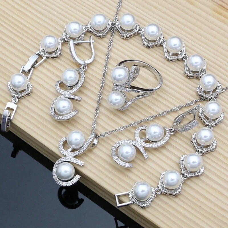 Luxuriöse Perlen-Schmucksets Aus 925Er-Silber Für Damen, Süßwasserperlen, Armband, Ohrringe, Ring, Halskette, Sets, Geschenk Für Sie, Hochzeitsfeier Luxuriöse Perlen-Schmucksets Aus 925Er-Silber Für Damen, Süßwasserperlen, Armband, Ohrringe, Ring, Halskette, Sets, Geschenk Für Sie, Hochzeitsfeier