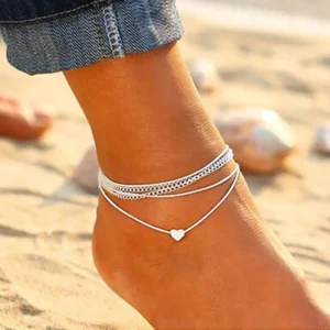 Bohemian Fußkettchen Armband Auf Dem Bein Mode Herz Weibliche Fußkettchen Barfuß Für Frauen Bein Kette Strand Fuß Schmuck