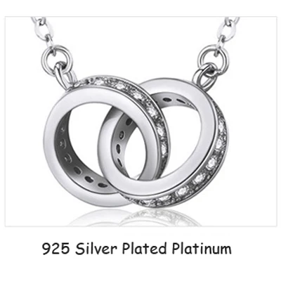 Neue Mode 925 Sterling Silber Doppel Runde Anhänger Halskette Rose Gold Strass Doppel Kreis Halskette Für Frauen Schmuck Geschenk Neue Mode 925 Sterling Silber Doppel Runde Anhänger Halskette Rose Gold Strass Doppel Kreis Halskette Für Frauen Schmuck Geschenk - Image 7