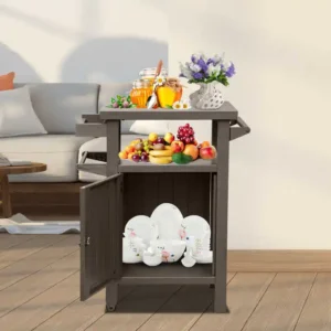 US STOCK Factory Direct Durable Portable Outdoor Shelving and Grill Carts for Spacious Picnic Settings Outdoor Furniture
