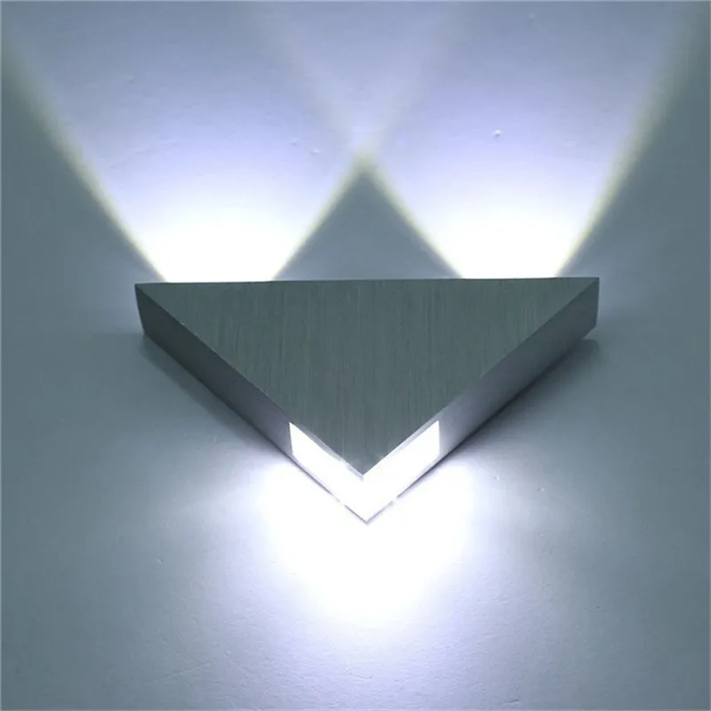 Innen-Led-Beleuchtung, Aluminium, 3 W, Wandleuchte, Gebürstetes Silber, Dreieckige Form, Modernes Schlafzimmer Neben Licht Für Heimdekoration, Ac110 V, 220 V Innen-Led-Beleuchtung, Aluminium, 3 W, Wandleuchte, Gebürstetes Silber, Dreieckige Form, Modernes Schlafzimmer Neben Licht Für Heimdekoration, Ac110 V, 220 V - Image 8