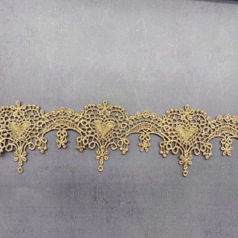 5-10Yds 4Cm Breite Goldene Quaste Hohl Stil Stoff Diy Spitze Hochzeit Fluoreszierende Spitze Gold Faden Stickerei Spitze Zubehör Trim 5-10Yds 4Cm Breite Goldene Quaste Hohl Stil Stoff Diy Spitze Hochzeit Fluoreszierende Spitze Gold Faden Stickerei Spitze Zubehör Trim - Image 4