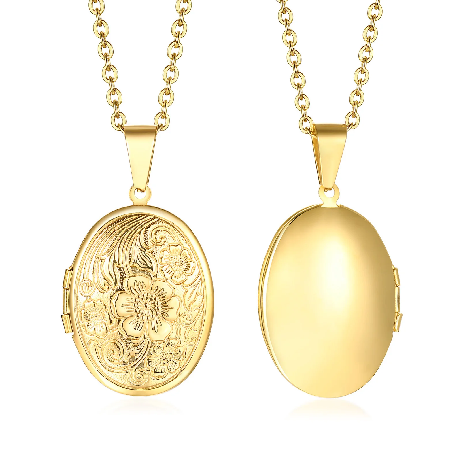 Zarte Florale Ovale Herz-Medaillon-Anhänger-Halsketten Für Frauen, Edelstahl-Fotorahmen, Versprechen, Liebe, Andenken, Geschenk Zarte Florale Ovale Herz-Medaillon-Anhänger-Halsketten Für Frauen, Edelstahl-Fotorahmen, Versprechen, Liebe, Andenken, Geschenk - Image 10