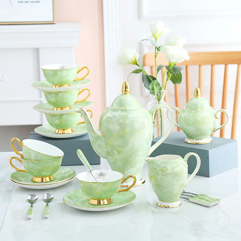 Keramik Gold Inlay Tee Topf Und Tasse Set Marmorierung Lila Drink Europa Keramik Becher Zucker Schüssel Creamer Nachmittag Tee Coffeeware Keramik Gold Inlay Tee Topf Und Tasse Set Marmorierung Lila Drink Europa Keramik Becher Zucker Schüssel Creamer Nachmittag Tee Coffeeware - Image 2