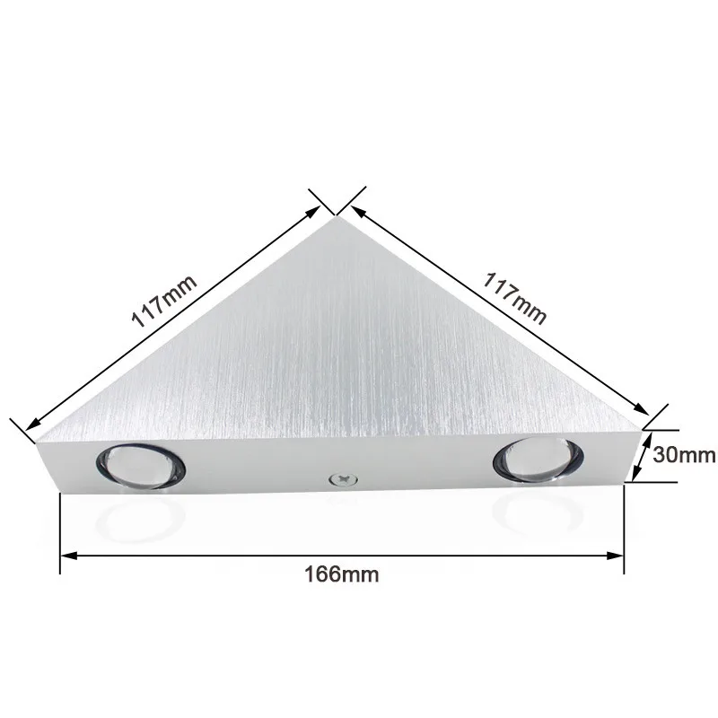 Innen-Led-Beleuchtung, Aluminium, 3 W, Wandleuchte, Gebürstetes Silber, Dreieckige Form, Modernes Schlafzimmer Neben Licht Für Heimdekoration, Ac110 V, 220 V Innen-Led-Beleuchtung, Aluminium, 3 W, Wandleuchte, Gebürstetes Silber, Dreieckige Form, Modernes Schlafzimmer Neben Licht Für Heimdekoration, Ac110 V, 220 V - Image 5