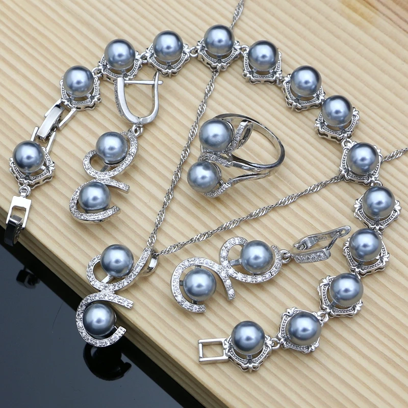 Luxuriöse Perlen-Schmucksets Aus 925Er-Silber Für Damen, Süßwasserperlen, Armband, Ohrringe, Ring, Halskette, Sets, Geschenk Für Sie, Hochzeitsfeier Luxuriöse Perlen-Schmucksets Aus 925Er-Silber Für Damen, Süßwasserperlen, Armband, Ohrringe, Ring, Halskette, Sets, Geschenk Für Sie, Hochzeitsfeier - Image 9
