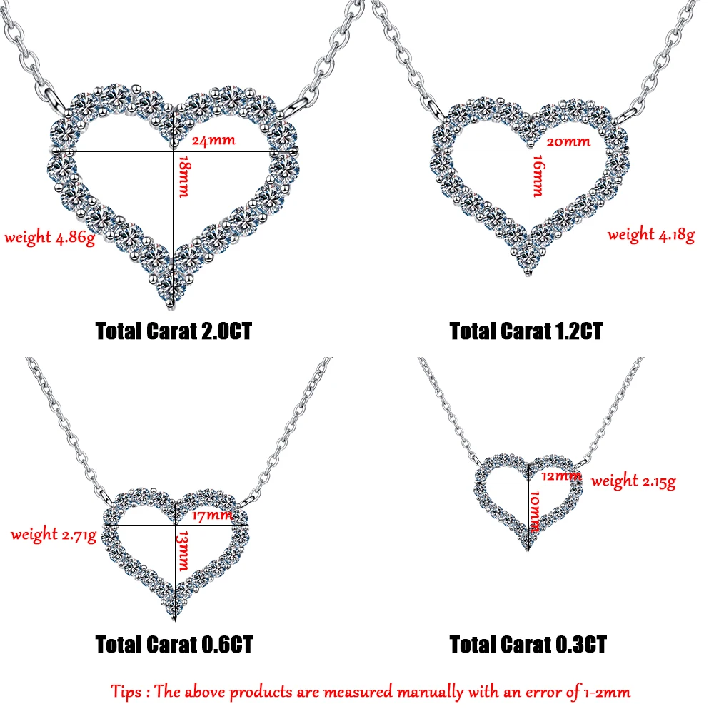 2Ct Moissanite Halskette Herz Anhänger Diamant Halskette Für Frauen 925 Silber Prong Einstellung Vvs Moissanite Herz Anhänger Schmuck 2Ct Moissanite Halskette Herz Anhänger Diamant Halskette Für Frauen 925 Silber Prong Einstellung Vvs Moissanite Herz Anhänger Schmuck - Image 2