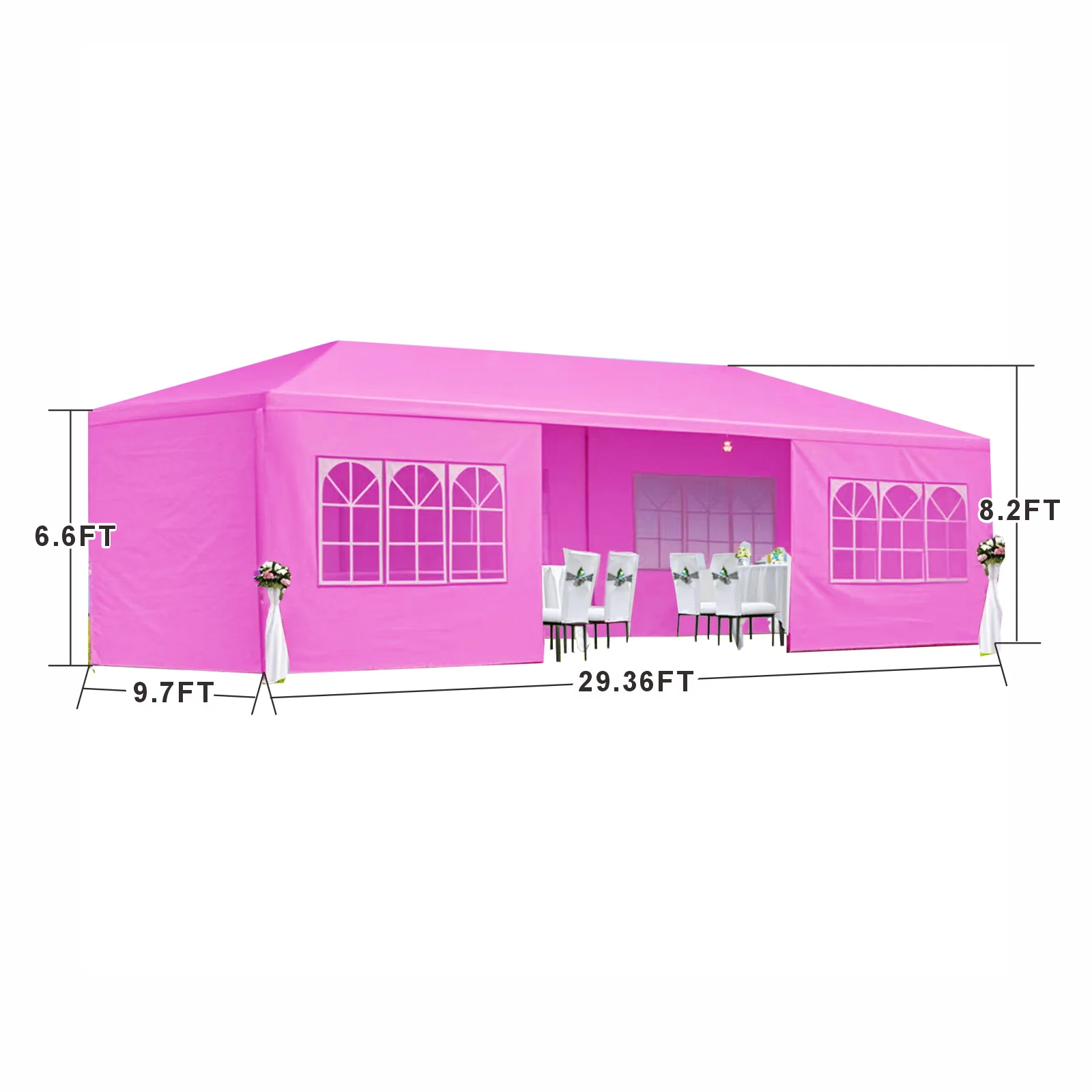 10X30' Modern Wedding Party Canopy Tent Outdoor Gazebo With 8 Removable Sidewalls Pink Color Outdoor Furniture 10X30' Modern Wedding Party Canopy Tent Outdoor Gazebo With 8 Removable Sidewalls Pink Color Outdoor Furniture