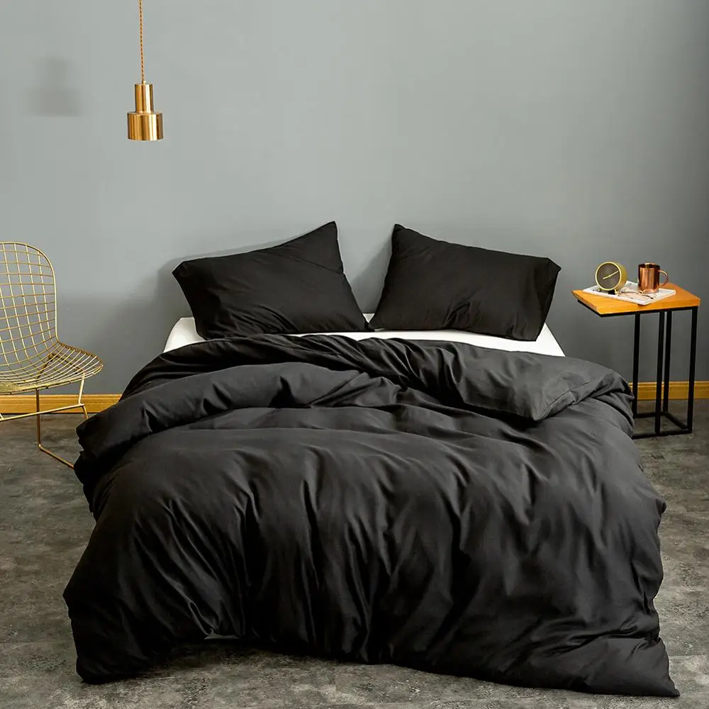 Bonenjoy Duvet Cover Queen Size Black Color Bedclothes Comforter Cover King Edredom Microfiber Quilt Cover (Pillowcase Need Orde Bonenjoy Duvet Cover Queen Size Black Color Bedclothes Comforter Cover King Edredom Microfiber Quilt Cover (Pillowcase Need Orde - Image 7