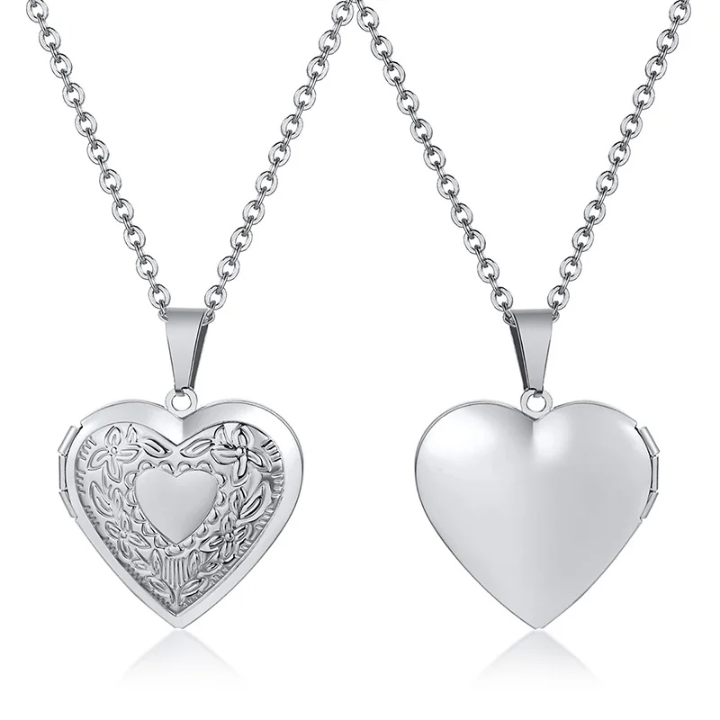 Zarte Florale Ovale Herz-Medaillon-Anhänger-Halsketten Für Frauen, Edelstahl-Fotorahmen, Versprechen, Liebe, Andenken, Geschenk Zarte Florale Ovale Herz-Medaillon-Anhänger-Halsketten Für Frauen, Edelstahl-Fotorahmen, Versprechen, Liebe, Andenken, Geschenk - Image 12