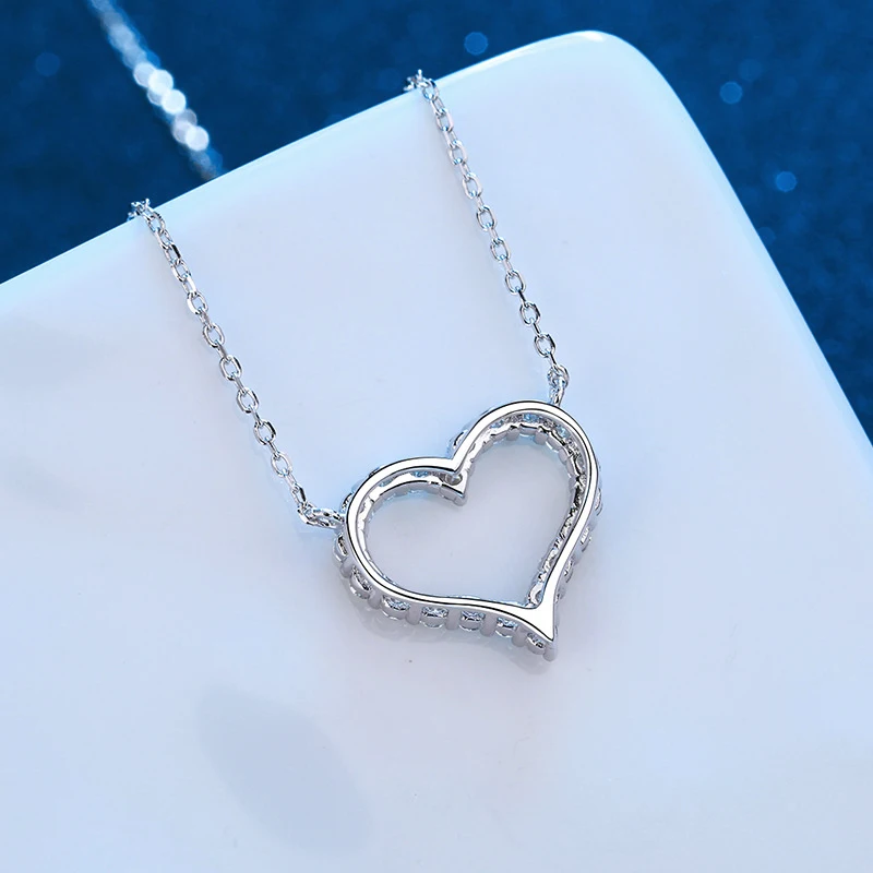 2Ct Moissanite Halskette Herz Anhänger Diamant Halskette Für Frauen 925 Silber Prong Einstellung Vvs Moissanite Herz Anhänger Schmuck 2Ct Moissanite Halskette Herz Anhänger Diamant Halskette Für Frauen 925 Silber Prong Einstellung Vvs Moissanite Herz Anhänger Schmuck - Image 4