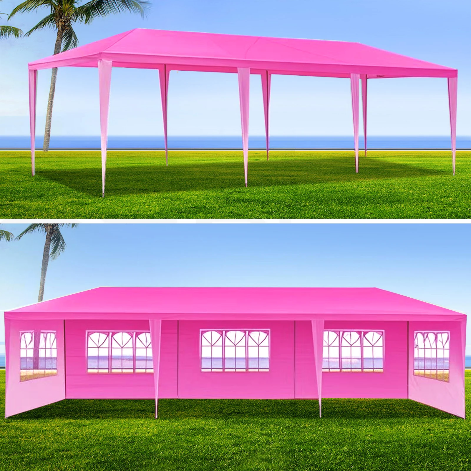 10X30' Modern Wedding Party Canopy Tent Outdoor Gazebo With 8 Removable Sidewalls Pink Color Outdoor Furniture 10X30' Modern Wedding Party Canopy Tent Outdoor Gazebo With 8 Removable Sidewalls Pink Color Outdoor Furniture - Image 3