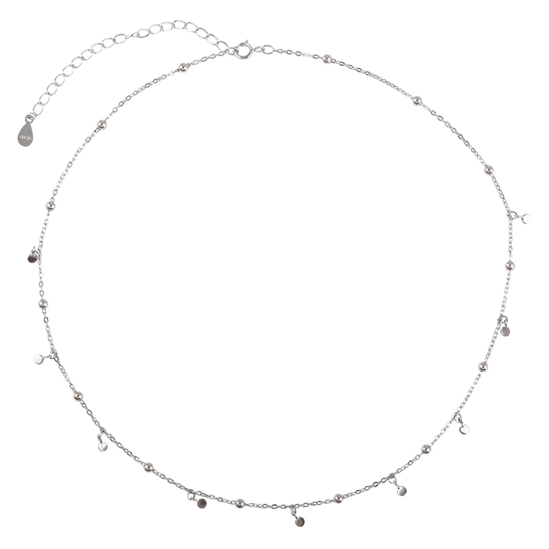 Echte 925Er Sterlingsilber-Geometrische Runde Halsband-Halskette Für Modische Frauen, Minimalistischer Feiner Schmuck, Niedliche Accessoires, Geschenk Echte 925Er Sterlingsilber-Geometrische Runde Halsband-Halskette Für Modische Frauen, Minimalistischer Feiner Schmuck, Niedliche Accessoires, Geschenk - Image 8