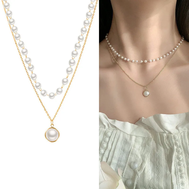 Neue Koreanische Perlenketten Für Damen, Goldfarbene Gliederkette, Modisches Halsaccessoire, Eleganter Halsreif, Bijoux Femme Neue Koreanische Perlenketten Für Damen, Goldfarbene Gliederkette, Modisches Halsaccessoire, Eleganter Halsreif, Bijoux Femme - Image 8