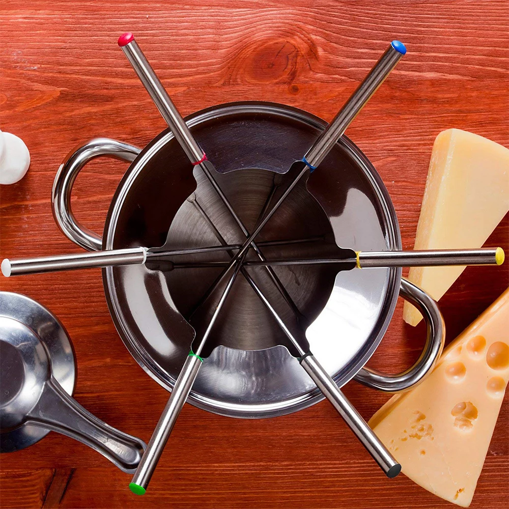 6Pcs Edelstahl Schokolade Gabel Käse Topf Heißer Gabeln Kuchen Obst Dessert Gabel Set Fondue Bbq Fleisch Spieß Küche Zubehör 6Pcs Edelstahl Schokolade Gabel Käse Topf Heißer Gabeln Kuchen Obst Dessert Gabel Set Fondue Bbq Fleisch Spieß Küche Zubehör - Image 4