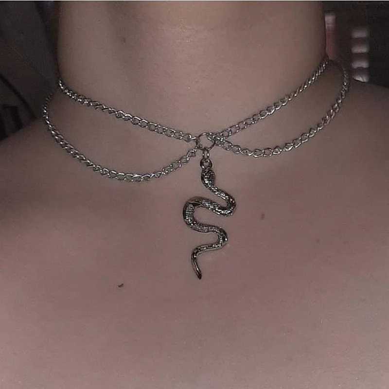 Kpop Frauen Halskette Schlange Choker Halsketten Am Hals Doppelschicht Anhänger Schmuck 2021, Halsband Für Mädchen Checker Goth Kpop Frauen Halskette Schlange Choker Halsketten Am Hals Doppelschicht Anhänger Schmuck 2021, Halsband Für Mädchen Checker Goth