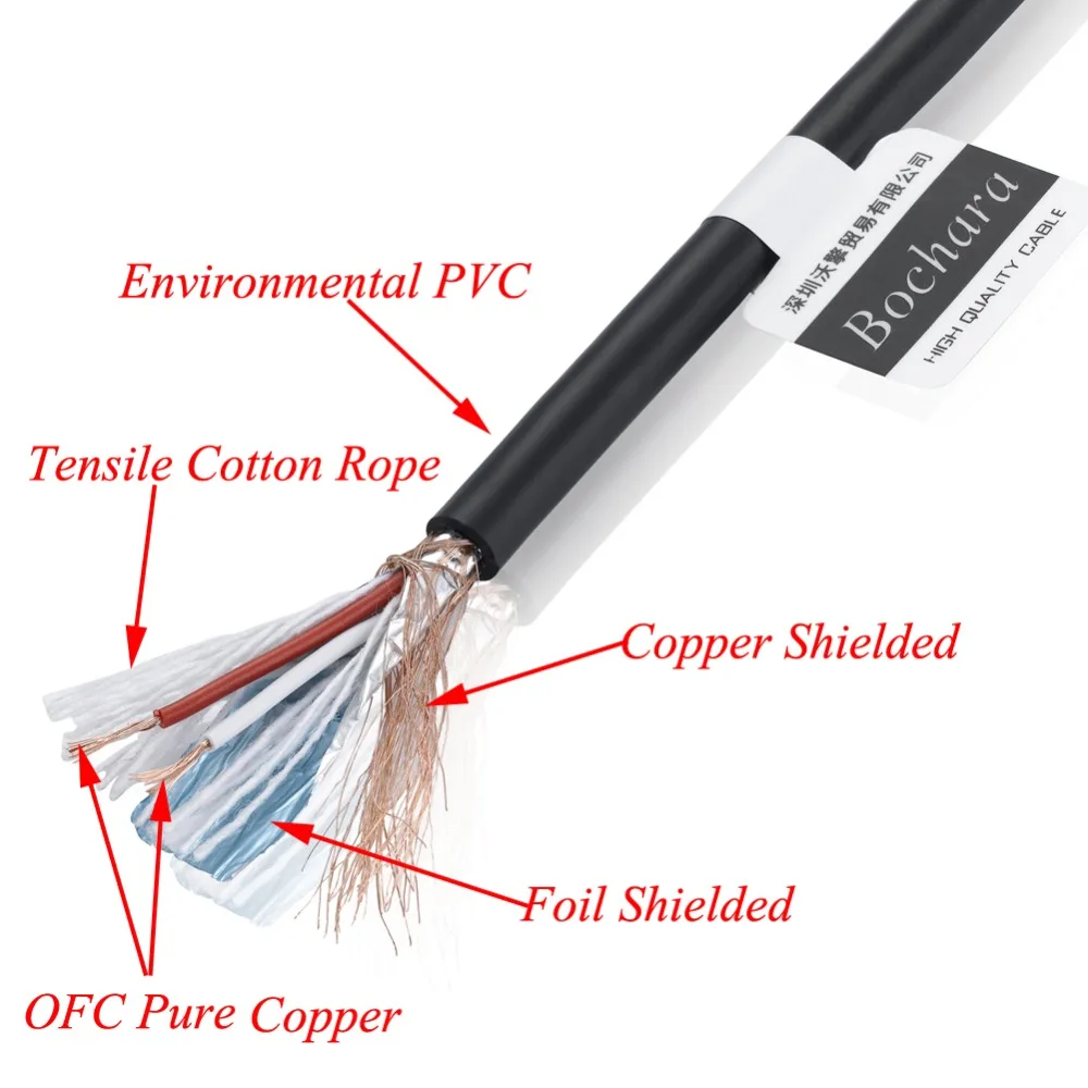 Bochara Xlr-Kabel – Abgeschirmtes Ofc-Mikrofonkabel, Stecker Auf Buchse, 1–10 M Für Mixer, Verstärker Und Bühne Bochara Xlr-Kabel – Abgeschirmtes Ofc-Mikrofonkabel, Stecker Auf Buchse, 1–10 M Für Mixer, Verstärker Und Bühne - Image 6
