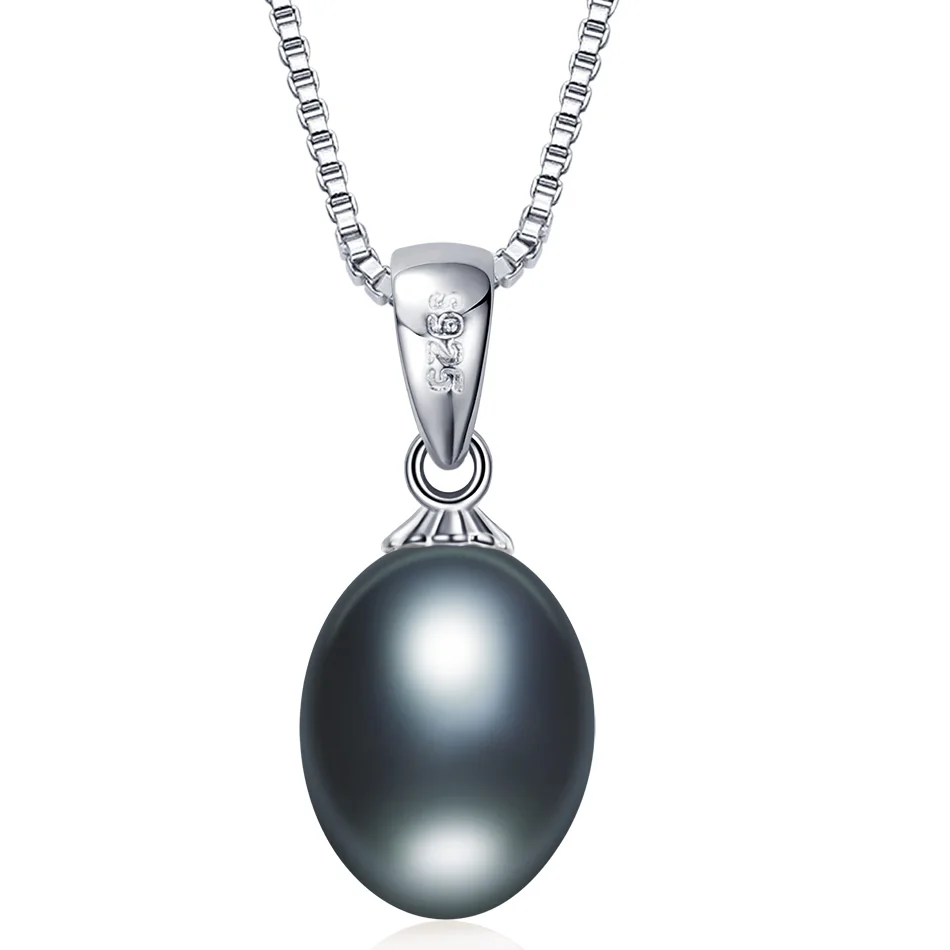 Halskettenanhänger Aus 925Er Sterlingsilber Für Damen, Echter 100 % Natürlicher Süßwasserperlenschmuck, 8–9 Mm, Großhandelspreis, 4 Farben, Geschenk Halskettenanhänger Aus 925Er Sterlingsilber Für Damen, Echter 100 % Natürlicher Süßwasserperlenschmuck, 8–9 Mm, Großhandelspreis, 4 Farben, Geschenk - Image 8