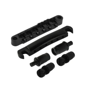 FLEOR Set Gitarrenbrücke in Schwarz und Stop Bar Saitenhalter für LP-E-Gitarrenteile