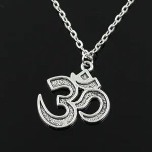 Neue Mode Yoga Om Anhänger Runde Kreuz Kette Kurze Lange Herren Damen Silber Farbe Halskette Schmuck Geschenk