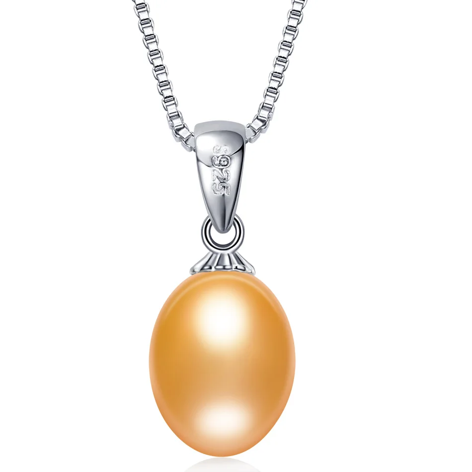 Halskettenanhänger Aus 925Er Sterlingsilber Für Damen, Echter 100 % Natürlicher Süßwasserperlenschmuck, 8–9 Mm, Großhandelspreis, 4 Farben, Geschenk Halskettenanhänger Aus 925Er Sterlingsilber Für Damen, Echter 100 % Natürlicher Süßwasserperlenschmuck, 8–9 Mm, Großhandelspreis, 4 Farben, Geschenk - Image 11
