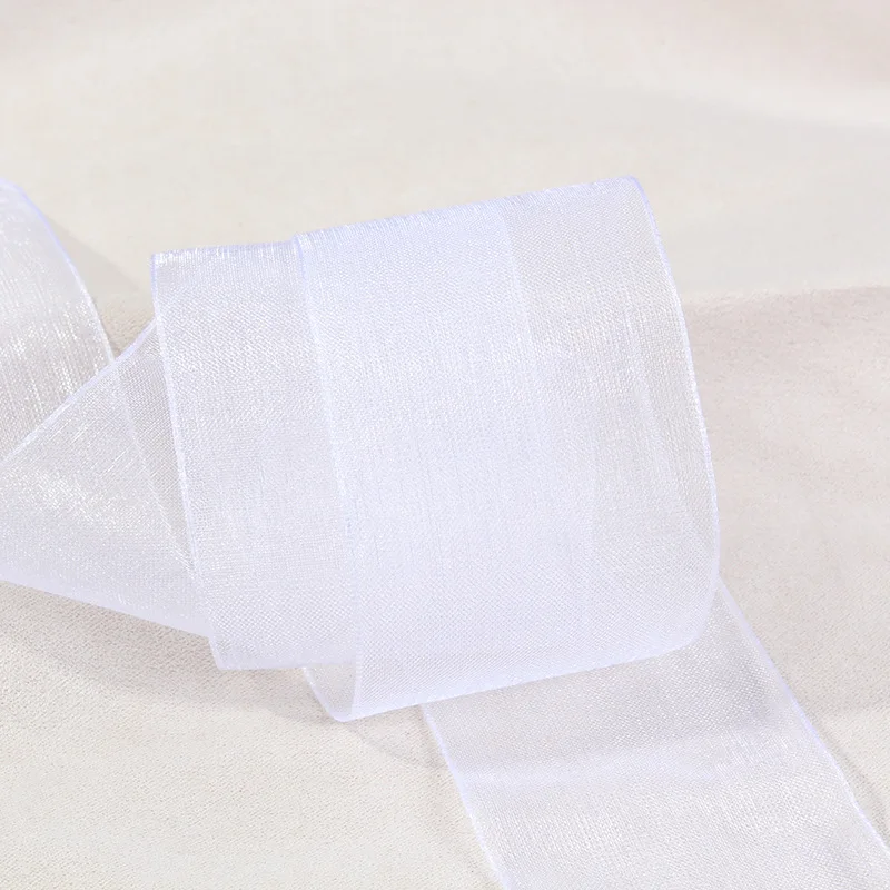 50 Yards Weißes, Durchsichtiges Chiffonband Aus Organza Und Satin Für Geschenkverpackungen, Hochzeitsdekoration, Blumensträuße, Party, Diy, Stoffhandwerk 50 Yards Weißes, Durchsichtiges Chiffonband Aus Organza Und Satin Für Geschenkverpackungen, Hochzeitsdekoration, Blumensträuße, Party, Diy, Stoffhandwerk - Image 8