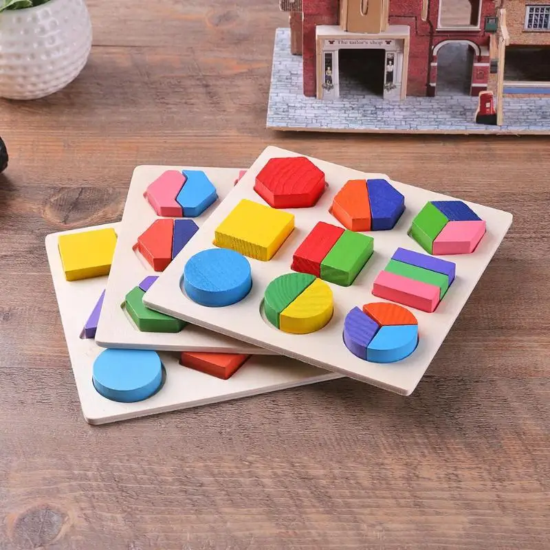 Wooden Geometric Shapes Montessori Puzzle Sorting Math Bricks Preschool Learning Educational Game Baby Toddler Toys For Children Wooden Geometric Shapes Montessori Puzzle Sorting Math Bricks Preschool Learning Educational Game Baby Toddler Toys For Children - Image 4
