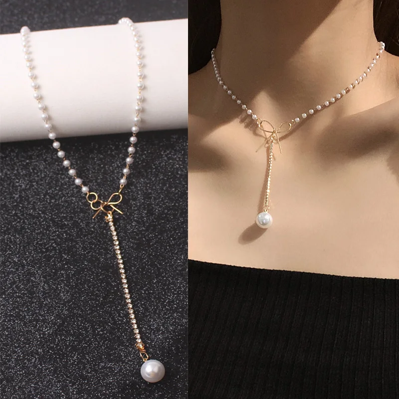 Neue Koreanische Perlenketten Für Damen, Goldfarbene Gliederkette, Modisches Halsaccessoire, Eleganter Halsreif, Bijoux Femme Neue Koreanische Perlenketten Für Damen, Goldfarbene Gliederkette, Modisches Halsaccessoire, Eleganter Halsreif, Bijoux Femme - Image 10