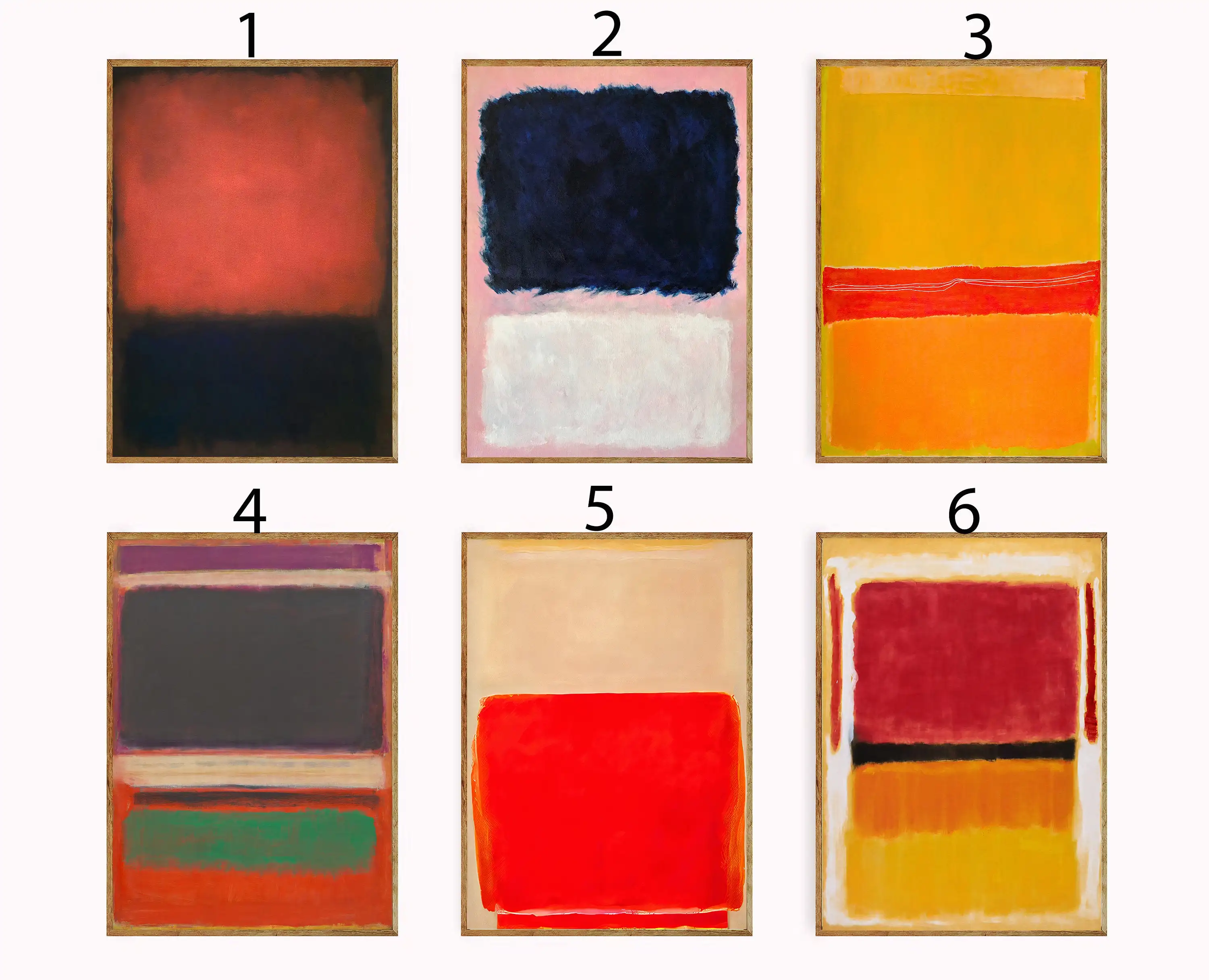 Mark Rothko Poster Set – Abstrakte Vintage-Kunst Im Minimalistischen Stil Rothko Poster