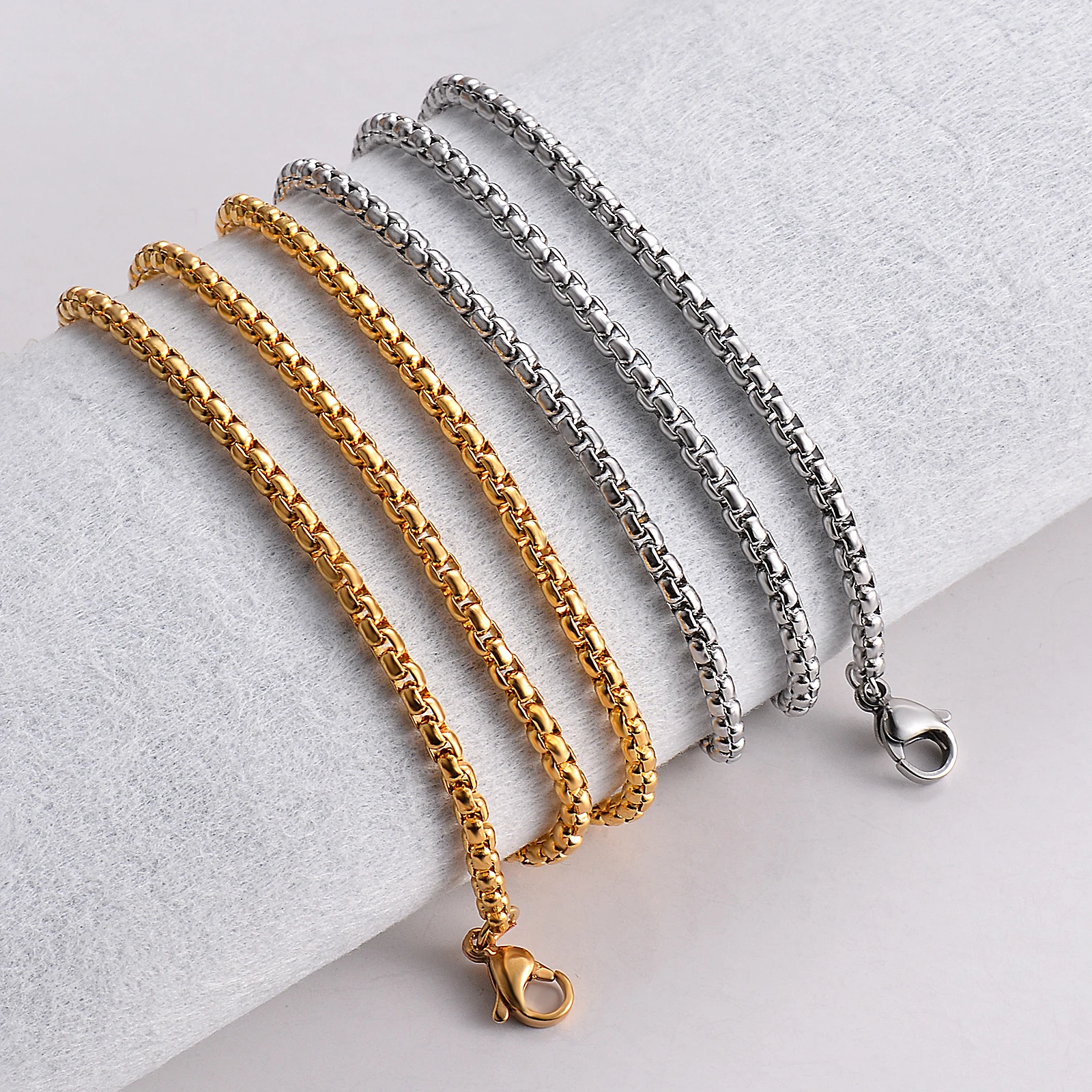 1 Stück Edelstahl Perlenkette Figaro-Kette Halskette Für Anhänger Herren Damen Schmuck Accessoires 1 Stück Edelstahl Perlenkette Figaro-Kette Halskette Für Anhänger Herren Damen Schmuck Accessoires - Image 2