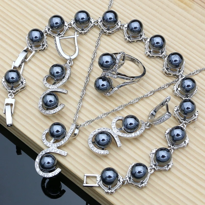 Luxuriöse Perlen-Schmucksets Aus 925Er-Silber Für Damen, Süßwasserperlen, Armband, Ohrringe, Ring, Halskette, Sets, Geschenk Für Sie, Hochzeitsfeier Luxuriöse Perlen-Schmucksets Aus 925Er-Silber Für Damen, Süßwasserperlen, Armband, Ohrringe, Ring, Halskette, Sets, Geschenk Für Sie, Hochzeitsfeier - Image 8