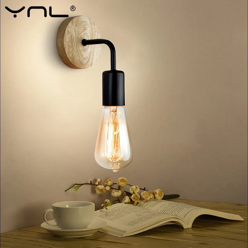 Holz Wandleuchte Vintage Wandleuchte Wandleuchten Leuchte E27 110V 220V Nachttisch Retro Lampe Industriedekor Esszimmer Schlafzimmer Licht Holz Wandleuchte Vintage Wandleuchte Wandleuchten Leuchte E27 110V 220V Nachttisch Retro Lampe Industriedekor Esszimmer Schlafzimmer Licht - Image 5