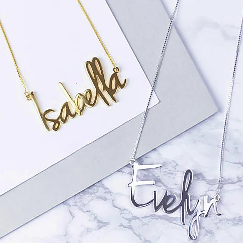 Custom Name Charms Necklace Gold Color Stainless Steel Box Chain Necklaces For Women Men Personalized Handmade Pendants Jewelry Custom Name Charms Necklace Gold Color Stainless Steel Box Chain Necklaces For Women Men Personalized Handmade Pendants Jewelry - Image 6