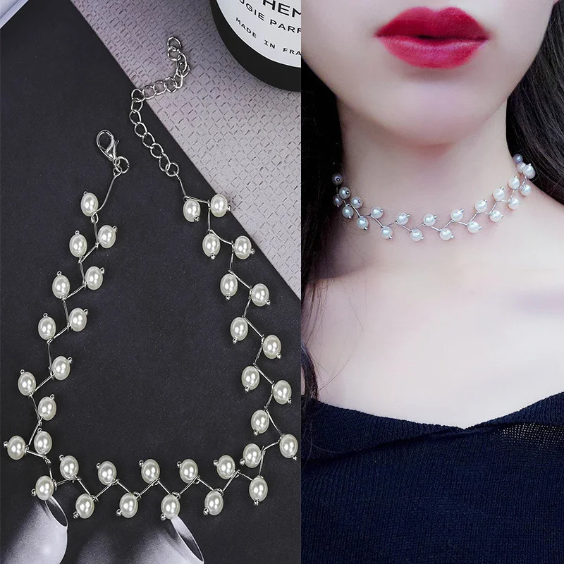 Neue Koreanische Perlenketten Für Damen, Goldfarbene Gliederkette, Modisches Halsaccessoire, Eleganter Halsreif, Bijoux Femme Neue Koreanische Perlenketten Für Damen, Goldfarbene Gliederkette, Modisches Halsaccessoire, Eleganter Halsreif, Bijoux Femme - Image 11