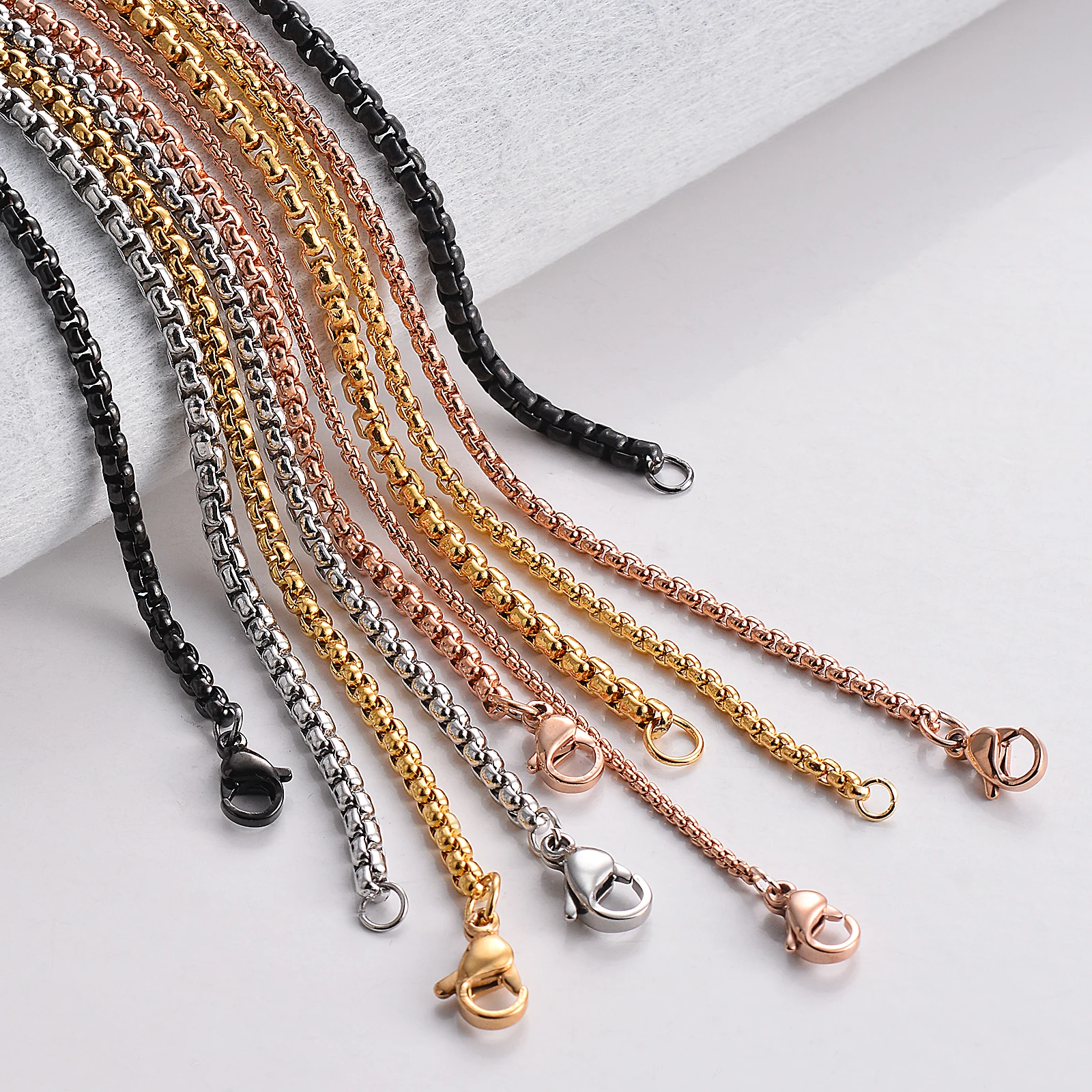 1 Stück Edelstahl Perlenkette Figaro-Kette Halskette Für Anhänger Herren Damen Schmuck Accessoires 1 Stück Edelstahl Perlenkette Figaro-Kette Halskette Für Anhänger Herren Damen Schmuck Accessoires - Image 3