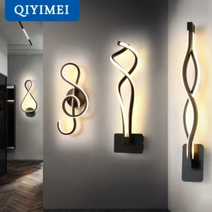 Moderne minimalistische Wandlampen für Wohnzimmer, Schlafzimmer, Nachttisch, AC90V-260V, LED-Innenbeleuchtung in Schwarz und Weiß, Gangbeleuchtung, Dekoration