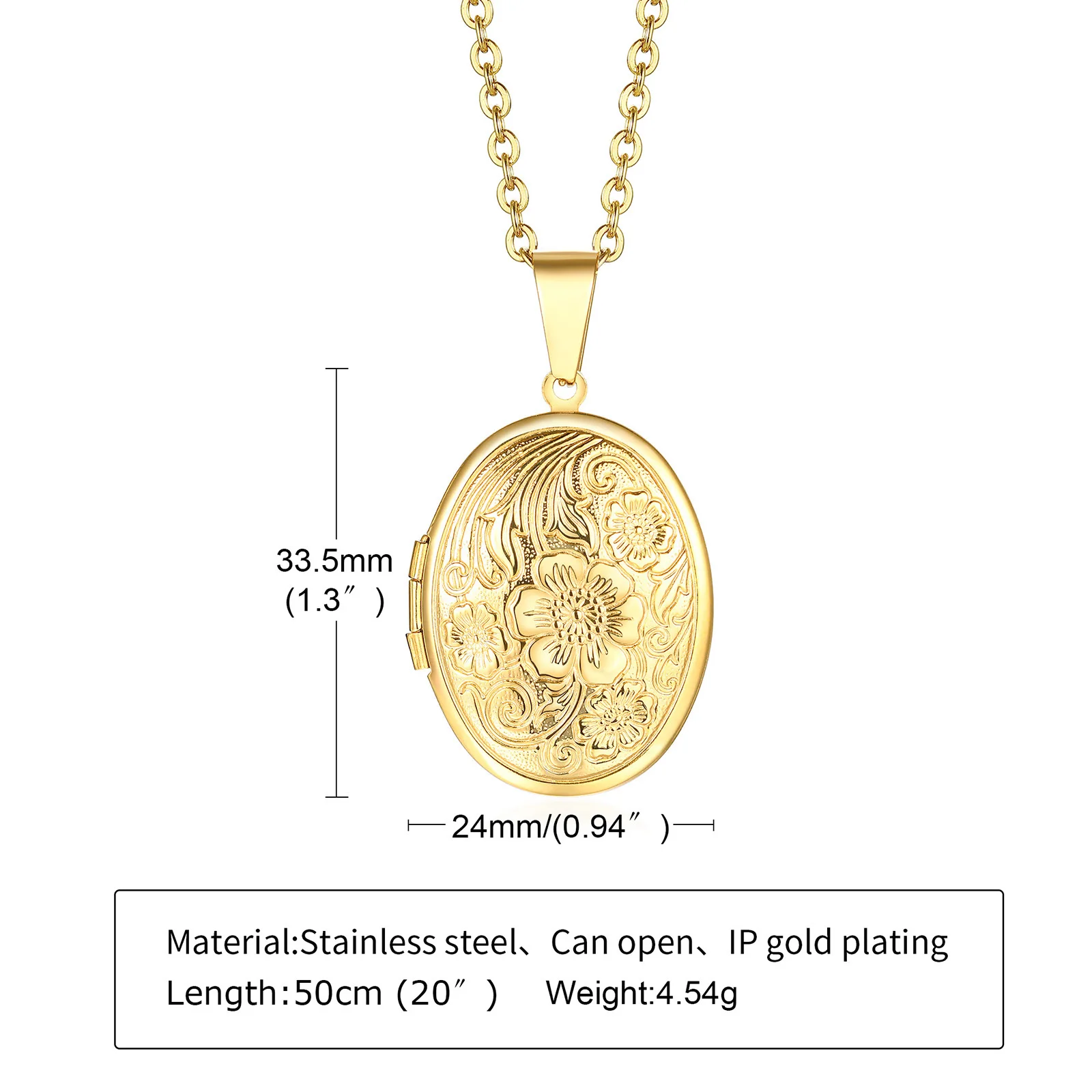 Zarte Florale Ovale Herz-Medaillon-Anhänger-Halsketten Für Frauen, Edelstahl-Fotorahmen, Versprechen, Liebe, Andenken, Geschenk Zarte Florale Ovale Herz-Medaillon-Anhänger-Halsketten Für Frauen, Edelstahl-Fotorahmen, Versprechen, Liebe, Andenken, Geschenk - Image 6