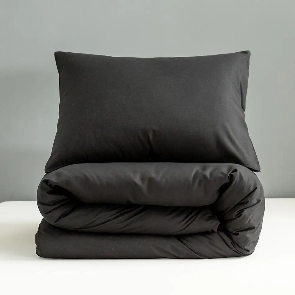 Bonenjoy Duvet Cover Queen Size Black Color Bedclothes Comforter Cover King Edredom Microfiber Quilt Cover (Pillowcase Need Orde Bonenjoy Duvet Cover Queen Size Black Color Bedclothes Comforter Cover King Edredom Microfiber Quilt Cover (Pillowcase Need Orde - Image 4