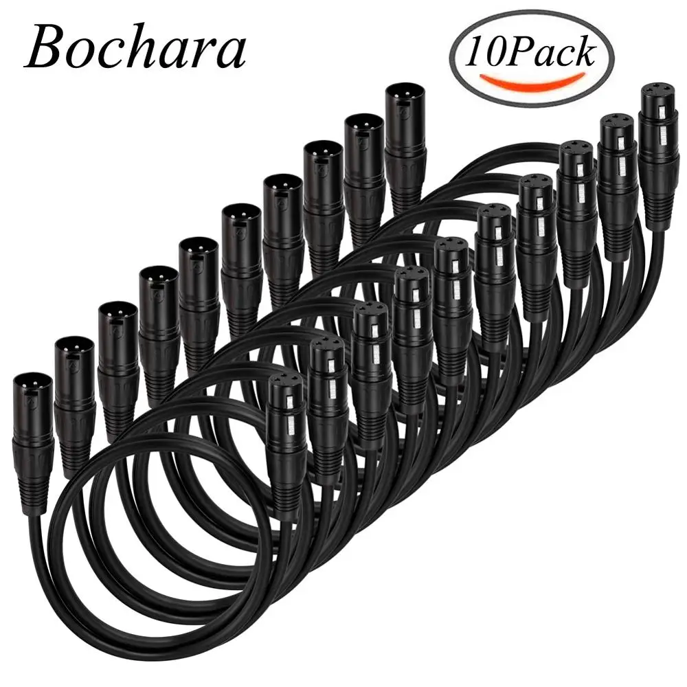 Bochara Xlr-Kabel – Abgeschirmtes Ofc-Mikrofonkabel, Stecker Auf Buchse, 1–10 M Für Mixer, Verstärker Und Bühne Xlr Mikrofonkabel
