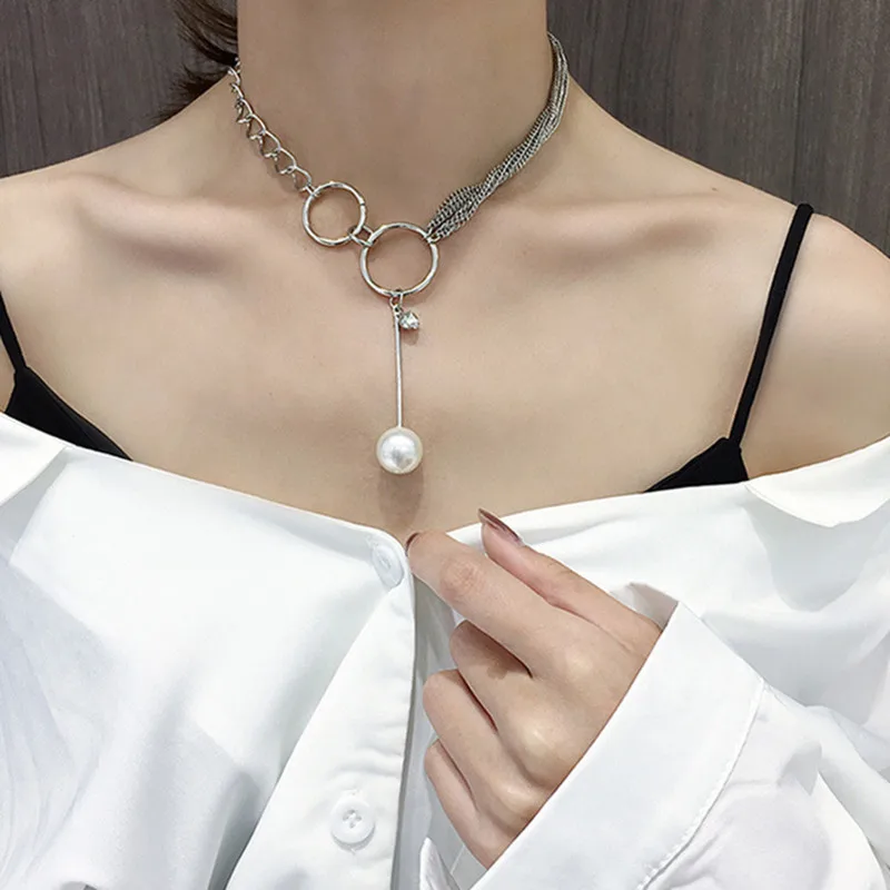 Neue Koreanische Perlenketten Für Damen, Goldfarbene Gliederkette, Modisches Halsaccessoire, Eleganter Halsreif, Bijoux Femme Neue Koreanische Perlenketten Für Damen, Goldfarbene Gliederkette, Modisches Halsaccessoire, Eleganter Halsreif, Bijoux Femme - Image 2
