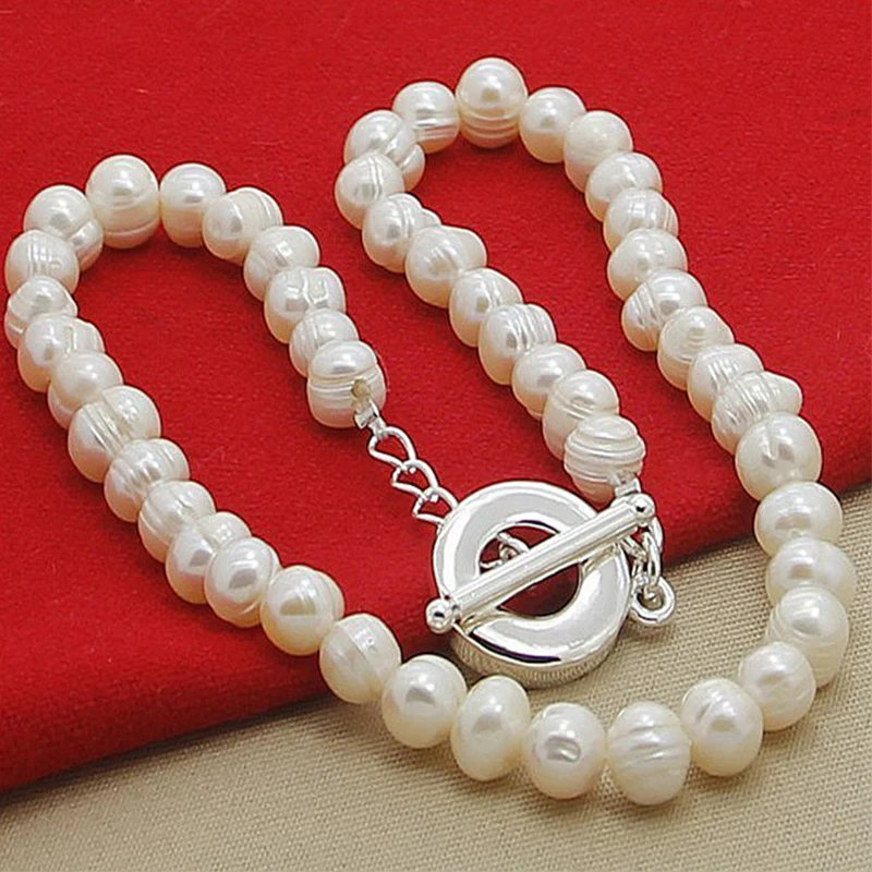 Aravant Halsketten Mit 8–9 Mm Süßwasserperlen Aus 925Er Silber Für Damen, Modeschmuck Aravant Halsketten Mit 8–9 Mm Süßwasserperlen Aus 925Er Silber Für Damen, Modeschmuck - Image 3