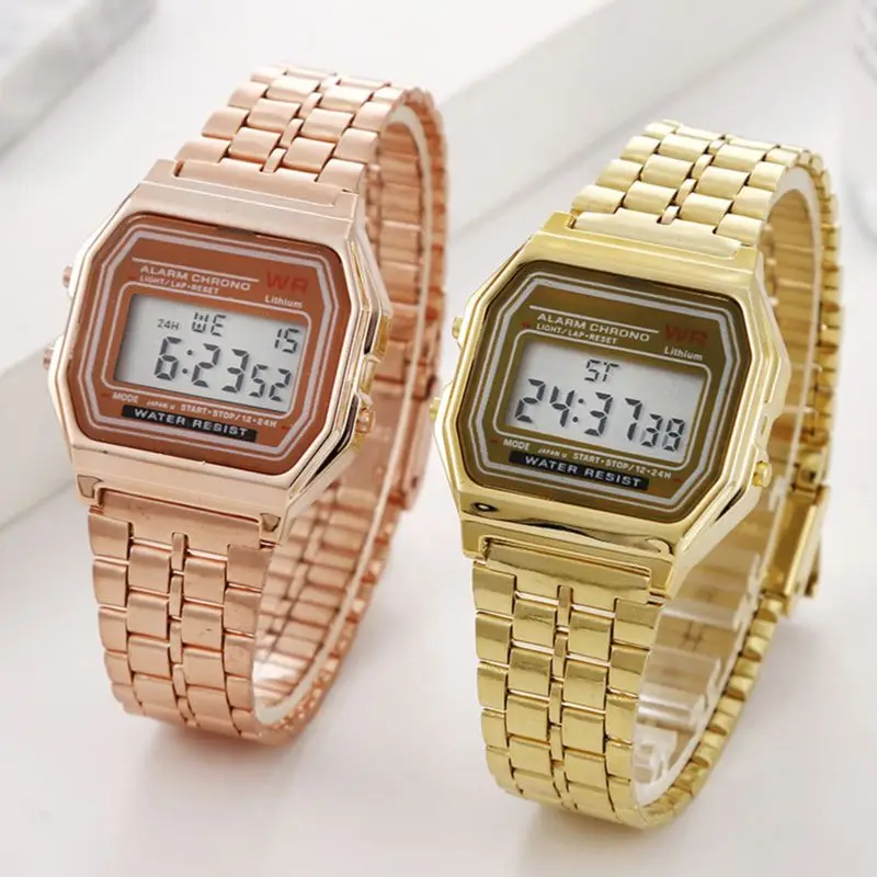 Frauen Männer Unisex Uhr Gold Silber Schwarz Vintage Led Digital Sport Militär Armbanduhren Elektronische Digitale Geschenk Geschenk Männlich Frauen Männer Unisex Uhr Gold Silber Schwarz Vintage Led Digital Sport Militär Armbanduhren Elektronische Digitale Geschenk Geschenk Männlich - Image 3
