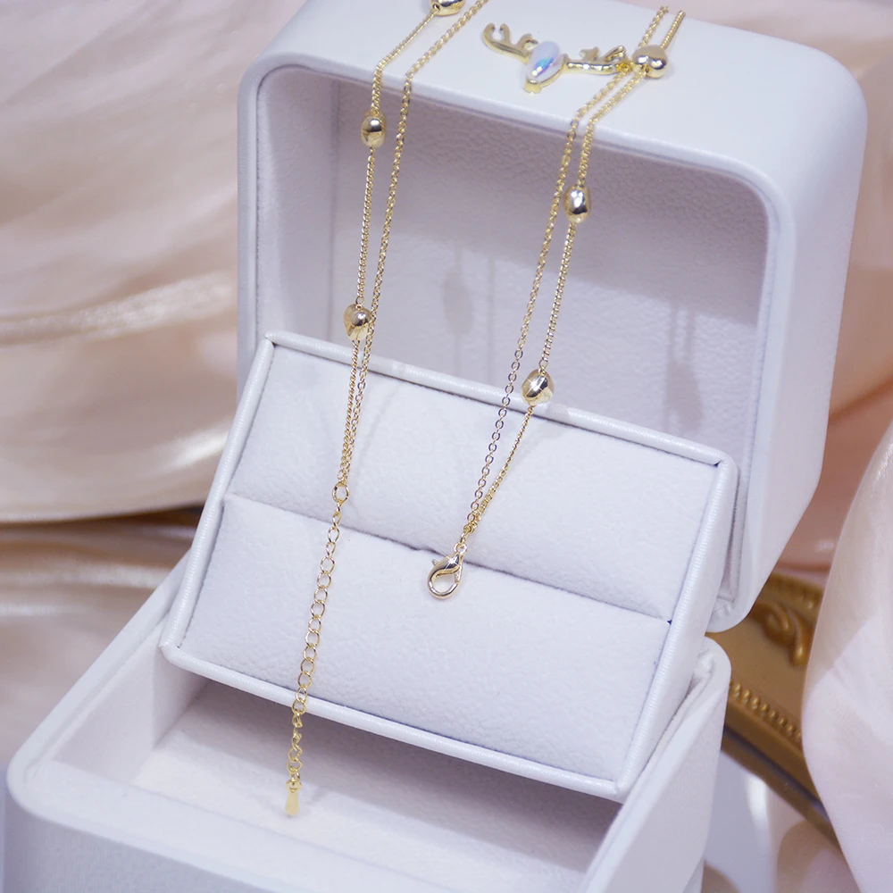 14K Reales Gold Doppel Schicht Herz Halskette Glänzende Bling Aaa Zirkon Frauen Schlüsselbein Kette Elegante Charme Hochzeit Anhänger Schmuck 14K Reales Gold Doppel Schicht Herz Halskette Glänzende Bling Aaa Zirkon Frauen Schlüsselbein Kette Elegante Charme Hochzeit Anhänger Schmuck - Image 6