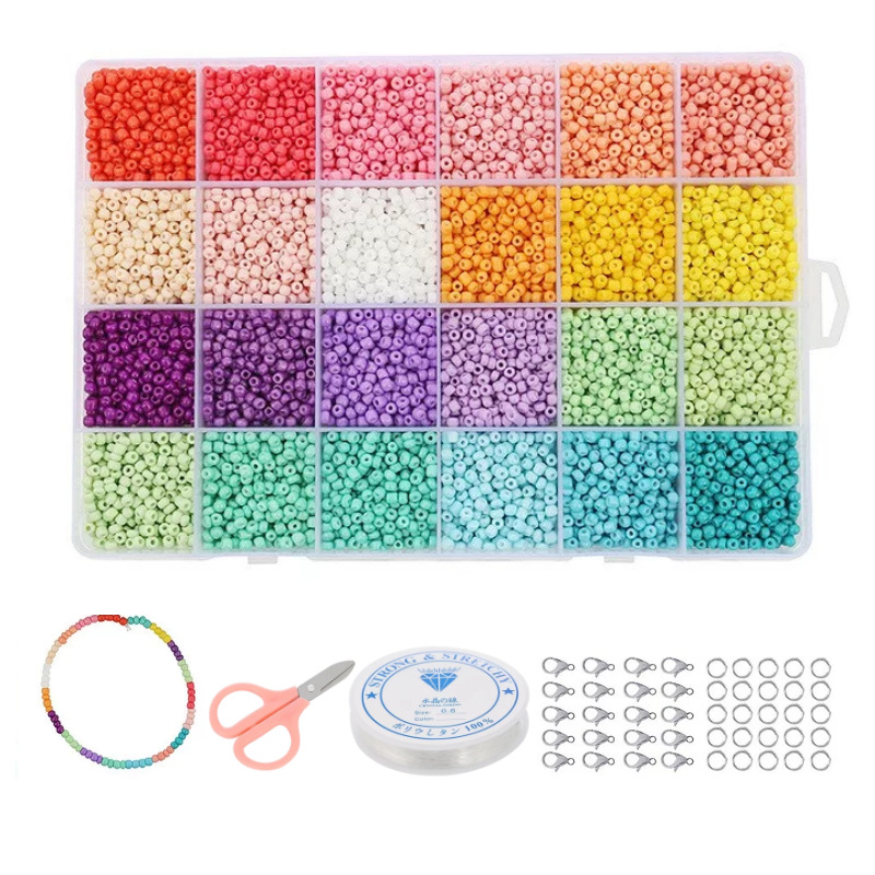 Color Acrylic Beads 24 Grid Baking Varnish Millet Beads Boxed Handmade Diy Necklace Accessories Materials Color Acrylic Beads 24 Grid Baking Varnish Millet Beads Boxed Handmade Diy Necklace Accessories Materials - Image 2