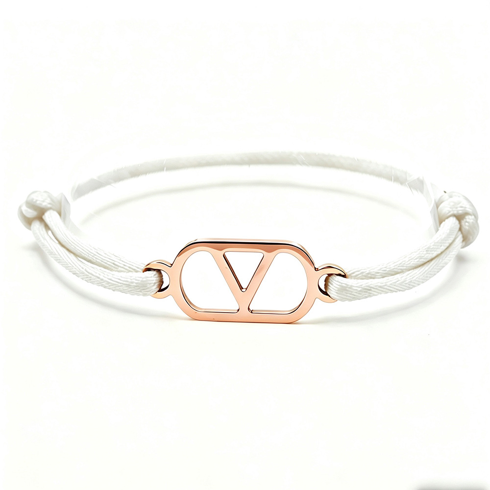Cross-Border Supply Export Hand-Woven Couple Stainless Steel Warren V Hand Rope Cut Out English Letter Hand Rope Adjustable Cross-Border Supply Export Hand-Woven Couple Stainless Steel Warren V Hand Rope Cut Out English Letter Hand Rope Adjustable - Image 14