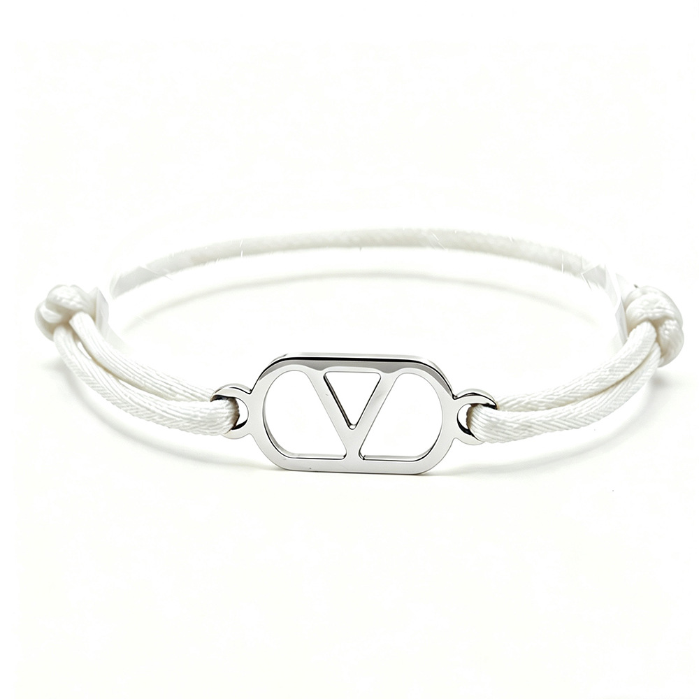 Cross-Border Supply Export Hand-Woven Couple Stainless Steel Warren V Hand Rope Cut Out English Letter Hand Rope Adjustable Cross-Border Supply Export Hand-Woven Couple Stainless Steel Warren V Hand Rope Cut Out English Letter Hand Rope Adjustable - Image 13