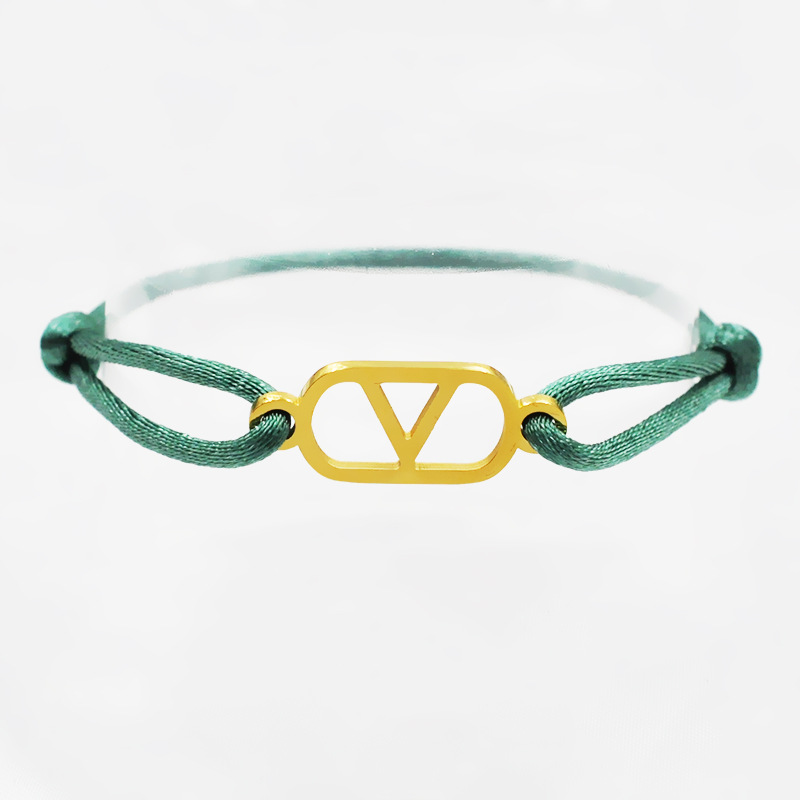 Cross-Border Supply Export Hand-Woven Couple Stainless Steel Warren V Hand Rope Cut Out English Letter Hand Rope Adjustable Cross-Border Supply Export Hand-Woven Couple Stainless Steel Warren V Hand Rope Cut Out English Letter Hand Rope Adjustable - Image 16