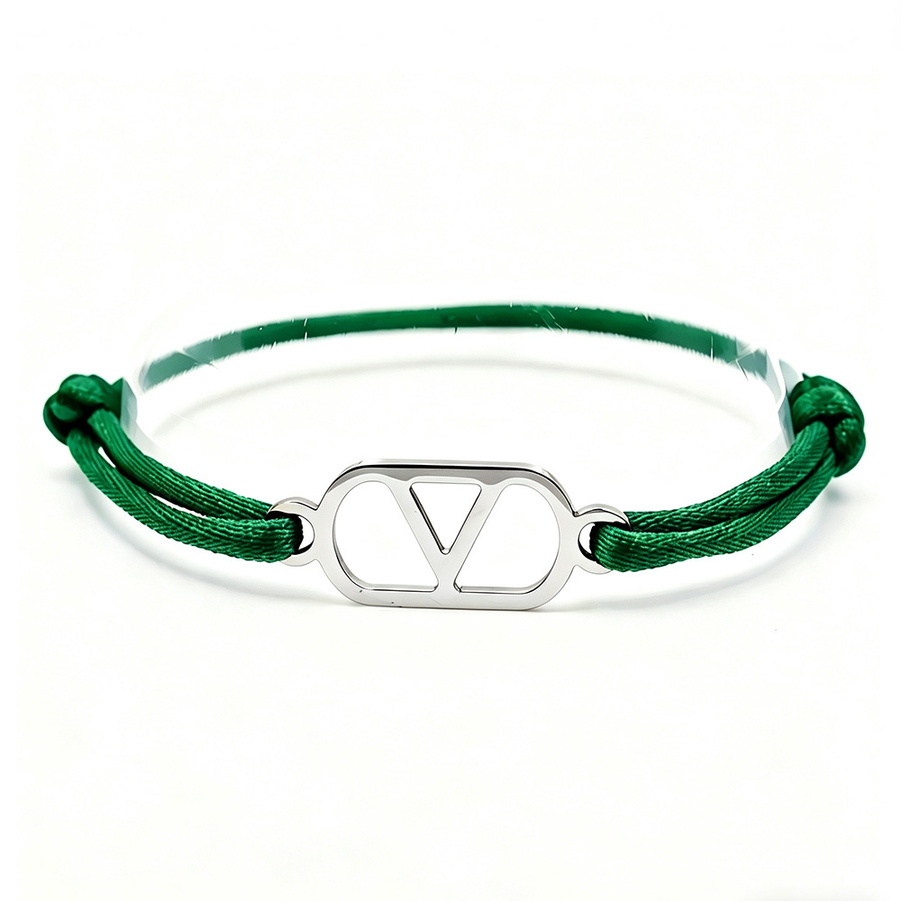 Cross-Border Supply Export Hand-Woven Couple Stainless Steel Warren V Hand Rope Cut Out English Letter Hand Rope Adjustable Cross-Border Supply Export Hand-Woven Couple Stainless Steel Warren V Hand Rope Cut Out English Letter Hand Rope Adjustable - Image 21