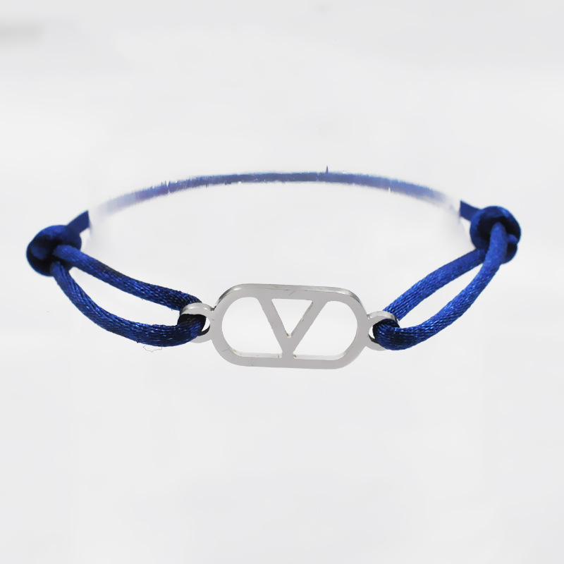 Cross-Border Supply Export Hand-Woven Couple Stainless Steel Warren V Hand Rope Cut Out English Letter Hand Rope Adjustable Cross-Border Supply Export Hand-Woven Couple Stainless Steel Warren V Hand Rope Cut Out English Letter Hand Rope Adjustable - Image 9